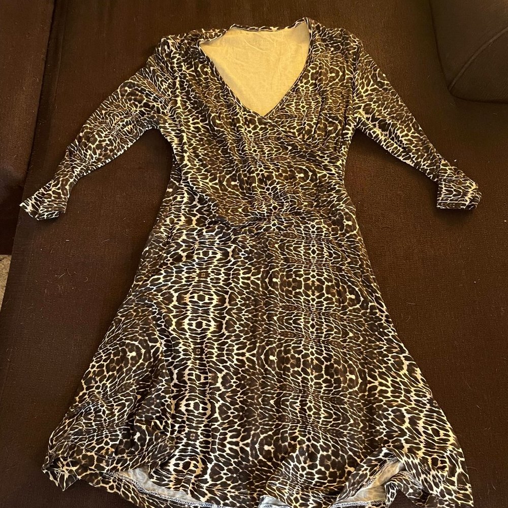 Garnet Hill XS women's leopard print dress